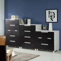 초이스800 광폭 3단 4단 5단서랍장 신혼 침실 아이방 속깊은 서랍장 3단서랍장 4단서랍장, 초이스800 4단, 블랙화이트