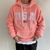미꼬장 usa후드티 보아털 오버핏