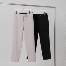 미즈스토리 빅포켓 허리밴딩 기모 일자 팬츠 (2color)