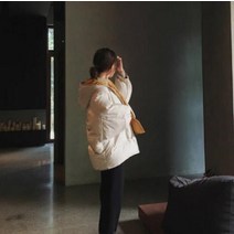 숏패딩 여성 패딩 연말 모임 송년회 룩 겨울 여행 해돋이 복장 여자 하프 후드 오버핏 양면 하프 점퍼 옷