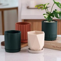 실리콘 인테리어 미니 화분 장식 분갈이 디자인 거실 빈티지 깨지지않는 거치대 모던 실내, 클로버 자몽오렌지