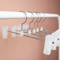 씨인크 바지걸이 논슬립 치마 집게 고급 옷걸이, 일자 하의 바지걸이 투명, 10개