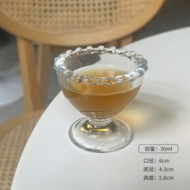 레트로 글래스 펄 라운딩 투명 아이스크림볼 아포카토 요거트볼 빙수그릇 아이스크림볼, 에스프레소 컵 +30ml