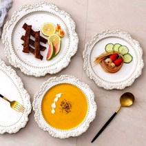 빈티지그릇 예쁜 카페 플레이팅 브런치 그릇 파스타, 프렌치 커피잔 + 프렌치 커피 소서