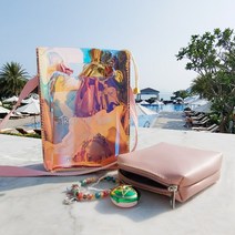 마녀차차 홀로그램 파우치 미니백