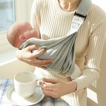 [신생아슬링착용법] 키즈웍 신생아 아기 휴대용 요람자세 슬링띠, 베이직 메쉬슬링