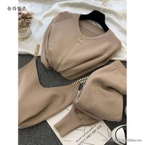 여성 심플 민소매 + 가디건 + 밴딩바지 쓰리피스 A240119