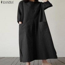 원피스 가을 파티 행사 하객 패션 여름 선드레스 여성용 빈티지 솔리드 슬리브 드레스 헐렁한