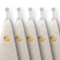 라임데일리 무염색 어린이집 고리수건 5P, 오리, 5개