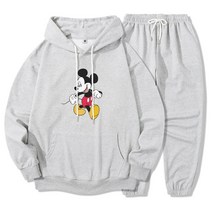 일루소 디즈니 기모 워킹 미키 후드티 밑밴딩 조거 트레이닝복 상하의 세트