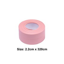 웨인스코팅 몰딩 벽 천장 PVC 욕실 주방 샤워 방수 금형 증거 테이프 싱크 목욕 씰링, 분홍색, 1m x 2.2cm