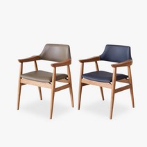 [엠하우스(가구)] 메르헨 원목 가죽의자 (팔걸이형) (착불), 색상:카멜