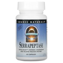 Source Naturals 소화 장 건강 관리 세라펩타제 Serrapeptase 60정 1팩