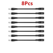 일렉 베이스 기타 케이블 리버스 극성 컨버터 리드 블랙 5.52.1 일렉트릭 효과 페달 액세서리 2 4 6 8 10 개, 8 pcs
