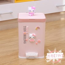 헬로키티 휴지통 딸방 꾸미기 핑크 쓰레기통 원형 사각형 대형 아이방 유치원 분리수거, A.7리터
