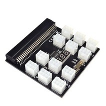 Ethereum BTC Antminer 광업 Mining HP 서버 PSU GPU 용 PCI-E 12x6Pin 전원 공급 장치 브레이크 아웃 보드 어댑터 변환기 12V, 하나, 검정