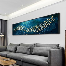 HAENGBUK 대형 DIY 황금 물고기 보석십자수 액자 포함 세트 부자되는 실내 취미, 하나, 35x135cm