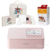 캐논 셀피 CP1500 + 인화지 108매 + 잉크 + 가젠파우치(포켓형) + 디즈니 패키지, 핑크
