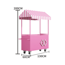플리마켓 노점 매대 야외 간이 다용도 축제 가판대 야시장, 기본, 핑크130x60x200, 1개