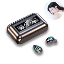 Fowod 배터리 잔량 표시 무선 블루투스 이어셋, F9-블랙