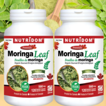 캐나다 뉴트리돔 인도 모링가 잎 열대 드럼스틱나무500mg 베지 120정 2병, 2개