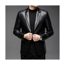 남성용 가죽 재킷 캐주얼 정장 칼라 2023 정품 단색 슬림 코트 남성 아웃웨어 가을