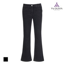 올리비아로렌 테이프 디테일 붓컷 데님팬츠__VVCMPXW9282