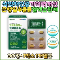 7종복합기능성 징코플러스 기억력감퇴 혈행건강 면역력개선 혈액순환영양제 플라보놀배당체 뇌건강 은행잎추출물 혈행개선 에너지 활력 식약처인증 비타민 B6 B1 로이신 알라닌 발린 부모님 엄마 생신 선물 60대