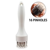 텐더라이저 연육기 고기망치 바늘 고기 분쇄기 전문 스테인레스 스틸 기계 휴대용 망치 주방 도구 요리 액세서리 1 피스, 16 구멍 화이트, 1개