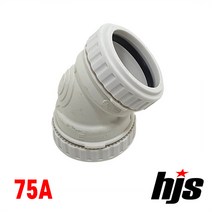HJS 원터치 방음 2040 45도 엘보 75A (PVC 이음관 PPI 평화 부속 45L 75mm), 1개