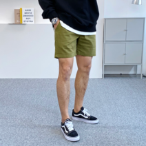 간빠레 남성용 베이직 4부 허리밴딩 린넨 반바지