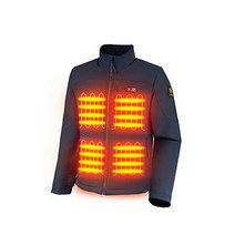 정품 PTAHDUS 남성용 발열 재킷 배터리 팩 7.4V 손난로 주머니 포함, 3X-Large, Dark Blue