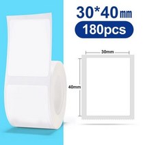 님봇라벨기 님봇 NiiMbot-B1/B21/B203/B3S 흰색 라벨 인쇄 용지 감열 의류 태그 상품 가격 식품 115928, 30x40 180개