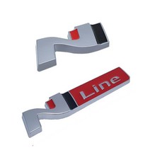 S11 현대 엠블럼 N-LINE 뱃지 스티커, 바디챔버 대형실버레드