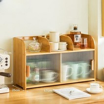 감성 술장식장 미니찬장 그릇장식장 나무장 커피장 그릇장 식탁위수납장 차, 웜우드67cm+칸막이