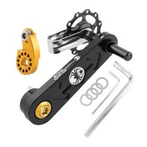 자전거 체인 텐셔너 세트 프로텍터 알루미늄 합금 경량 어댑터 자전거 자전거 도로 조정용 알루미늄 체인, 98.3x67.6x26.6mm, 레귤레이터 포함 블랙