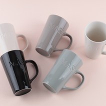 마시프렌치 그란데 롱머그컵/도자기/선물/데일리/카페/식기세척기/전자레인지/오븐/친환경, 제트블랙