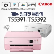 캐논 잉크젯 복합기 핑크 TS5392 잉크 양면인쇄