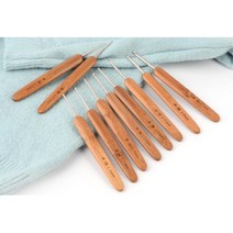 원목 대나무 핸들 뜨개질 코바늘 세트 10P 손뜨개바늘 겨울