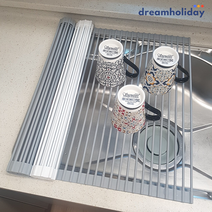 주방 싱크대 실리콘 롤매트 식기 건조대 드라잉 매트 접이식 원형 수저 사각 거치대 18롤, 2.화이트