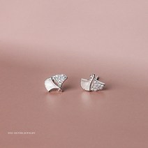 은행잎 지르콘 정교한 귀걸이 여성용 S925 순은 심플한 기질 귀걸이 은색 보석 도매