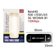와이파이 증폭기 공유기 인터넷 4G/3G LTE 라우터 무선 USB 동글 150Mbps 모뎀 스틱 어댑터 휴대용 모바일 네트워크 핫스팟 SIM 카드 슬롯, [03] 3PCS, [01] Black 4G 3G