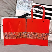 선물포장봉투 버들못 선물파우치 종이봉투 드렌드 복장 쇼핑 정월 대보름날 밤 가족 답례했다 포장가방 1433298066, 1가방12개코란브라운25롱21두꺼운10레드사진색번호70, 소프트 끈