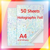 사진페이퍼 50 매 매직 스타 콜드 라미네이팅 필름 접착 성 홀로그램 용지 플라스틱 DIY 패키지 컬러 카드 사진, [03] Broken glass