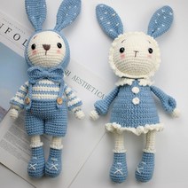 코바늘 인형 뜨기 토끼 도안 뜨개질 커플 diy 키트 겨울 집에서 하는 취미 집순이, B개
