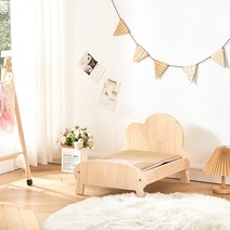 고양이침대 강아지침대 반려동물 펫가구 조립식 집, 꽃잎원목침대 + 핑크 매트 S