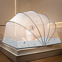 원터치 캐노피 접이식 대형 공간 모기장 바닥 없는 싱글 더블 침대 캐노피 캠핑 텐트 룸 장식, 04 04_03 W135x L190x H120cm