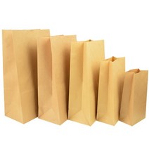 10pcs 크래프트 종이 가방 선물 포장 비스킷 사탕 음식 쿠키 스낵 읽기 베이킹 패키지 가방 웨딩 생일 파티 용품, 노란색, 29.8x15.5x10cm