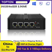미니 PC 소형 mini 컴퓨터 4 LAN 2.5G 팬리스 pfSense 라우터 셀러론 J4125 인텔 i226 2500M 가상 기계 VPN 방화벽 기기 OPNsense Openw, 해외공급사, No System + 미국, 8GB DDR4 256GB SSD