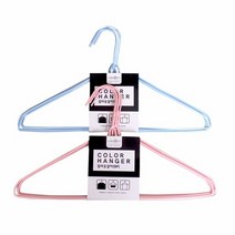 칼라 철사옷걸이 5P, 핑크, 5개입